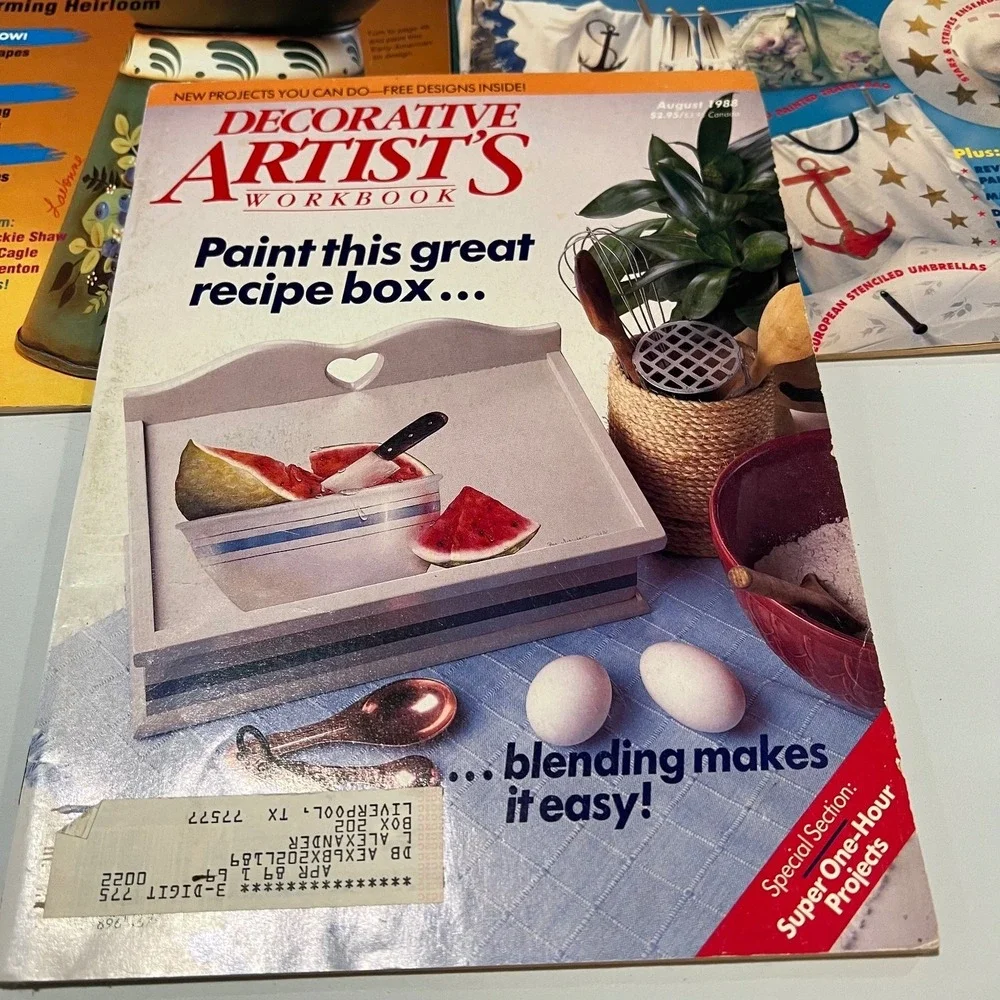 Decorative Artist's Workbook Magazine Lot of 6‎ Painting Craft Projects Vintage